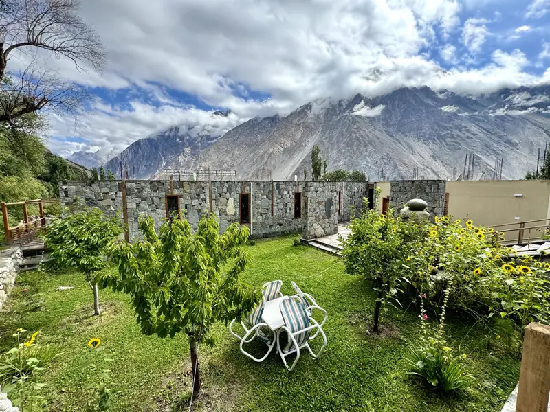 Orchard lawns beneath the Karakoram peaks